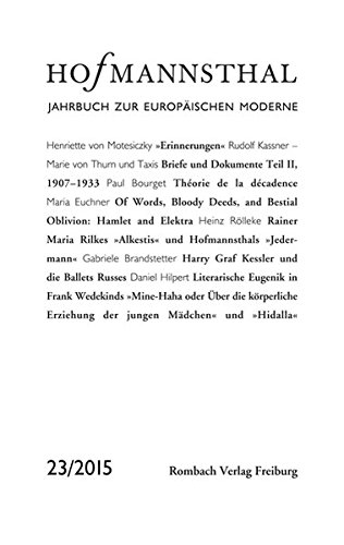 Beispielbild fr Hofmannsthal Jahrbuch zur Europischen Moderne Band 23/2015 zum Verkauf von medimops