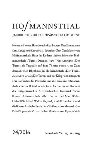 Beispielbild fr Hofmannsthal, Jahrbuch zur Europischen Moderne Band 24 / 2016 zum Verkauf von Bernhard Kiewel Rare Books