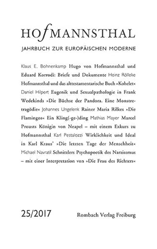 Imagen de archivo de Hofmannsthal Jahrbuch zur Europischen Moderne: Band 25/2017 a la venta por text + tne