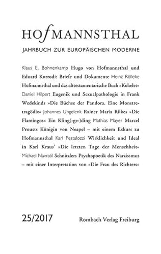 Stock image for Hofmannsthal Jahrbuch zur Europischen Moderne (Band 25 2017) . for sale by Ganymed - Wissenschaftliches Antiquariat