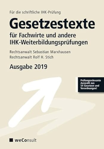 Beispielbild fr Gesetzestexte fr Fachwirte Ausgabe 2019 zum Verkauf von medimops