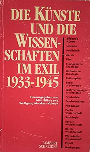 9783795309022: Die Knste und die Wissenschaften im Exil 1933-1945