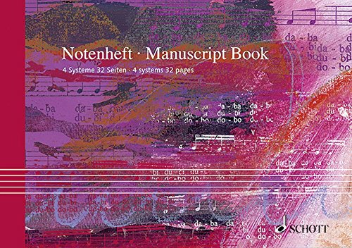 9783795714550: A5 Manuscript Book - landscape: 32 pages (16 Sheets), 4 staves
