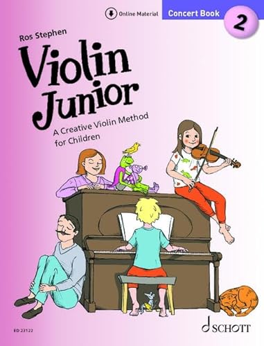 Beispielbild fr Violin Junior: Concert Book 2 - A Creative Violin Method for Children - 1-2 violins and piano - Sheet Music with Online Material - (ED 23122) zum Verkauf von WorldofBooks