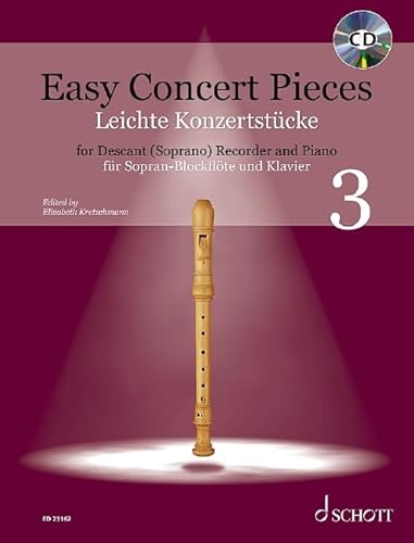 Beispielbild fr Easy Concert Pieces, Book 3: 21 Pieces from 5 Centuries for Descant Recorder and Piano. Includes CD With Demo and Play-Along Recordings zum Verkauf von Blackwell's