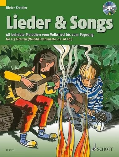 Beispielbild fr Lieder & Songs: 48 beliebte Melodien vom Volkslied bis zum Popsong. 1-3 Gitarren (Melodie-Instrumente in C ad lib.). Ausgabe mit CD. zum Verkauf von medimops