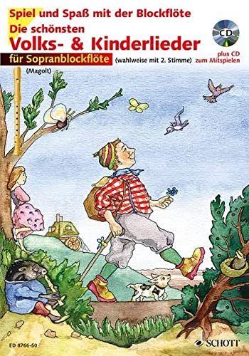 Imagen de archivo de Die schönsten Volks- & Kinderlieder, Notenausg. m. Play-Along-CDs, Für Sopranblockflöte, m. Audio-CD a la venta por Greenway