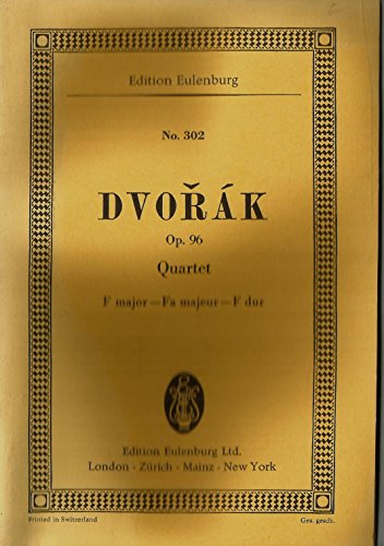 Imagen de archivo de Dvorak: Quartet for 2 Violins, Viola and Violoncello, F Major/F-Dur/Fa Majeur, Op. 96 'American' (Paperback) a la venta por AussieBookSeller