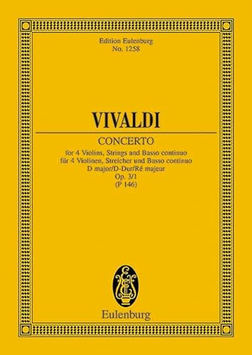 9783795762193: Concerto Op. 3/1 D Maj 4 Vns