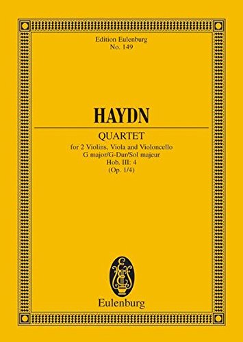 9783795766085: Quatour  cordes Sol majeur: op. 1/4. Hob. III: 4. string quartet. Partition d'tude.