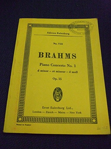 Piano Concerto No. 1, Op. 15 in D Minor: Study Score (Edition Eulenburg) (9783795767167) by [???]