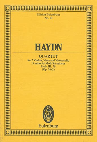 Stock image for String Quartet Op. 76/2 D Min for sale by Better World Books Ltd