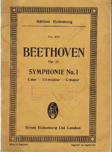 9783795768751: Symphony 1 Op. 21 C Maj.: 418 (Edition Eulenburg)