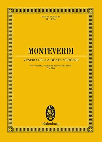 Vespro Della Beata Vergine: Marienvesper (1610) (Paperback) - Claudio Monteverdi