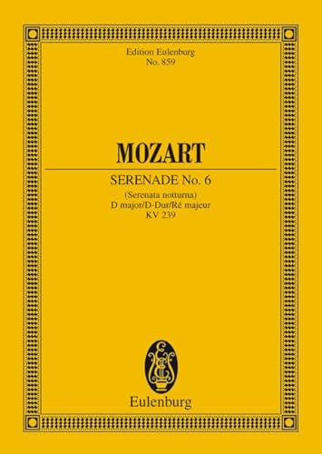 Stock image for Serenade No. 6, K. 239: in D Major for sale by austin books and more