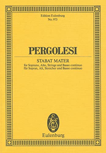 Imagen de archivo de Pergolesi: Stabat Mater: For Soprano, Alto, Strings and Basso Continuo/Fur Sopran, Alt, Streicher Und Basso Continuo (Paperback) a la venta por AussieBookSeller