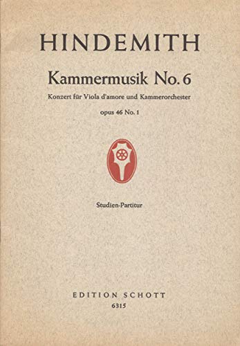 9783795772345: Paul Hindemith - Kammermusik No. 6, Op. 46, No. 1: Viola D'amore and Chamber Orchestra