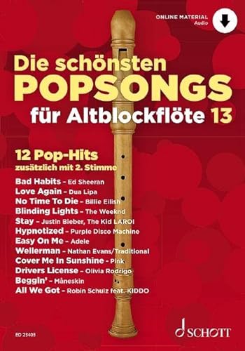 Stock image for Die sch?nsten Popsongs f?r Alt-Blockfl?te Band 13: 12 Pop-Hits. Band 13. 1-2 Alt-Blockfl?ten. for sale by Reuseabook