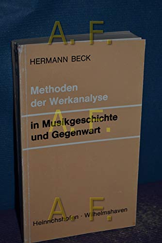 Imagen de archivo de Methoden der Werkanalyse in Musikgeschichte und Gegenwart a la venta por medimops