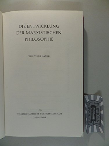 Stock image for Die Entwicklung der marxistischen Philosophie. for sale by Antiquariat Bernhardt