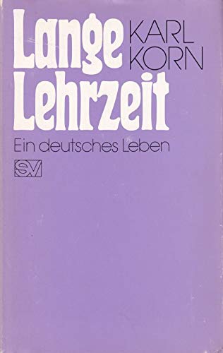 Stock image for Lange Lehrzeit for sale by medimops