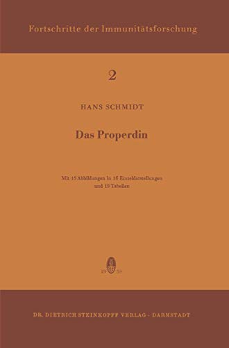 Das Properdin (Immunology Reports and Reviews, 2) (German Edition) (9783798501652) by Schmidt, H.