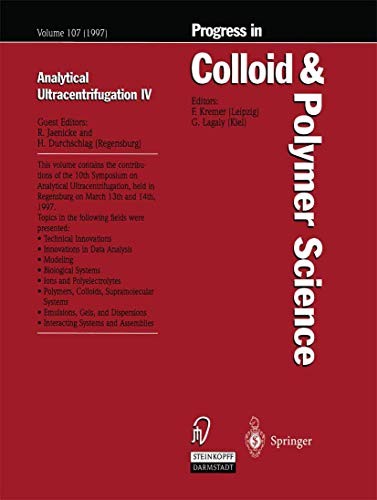 9783798511064: Analytic Ultracentrifugation IV: Vol 107 (Progress in Colloid and Polymer Science)