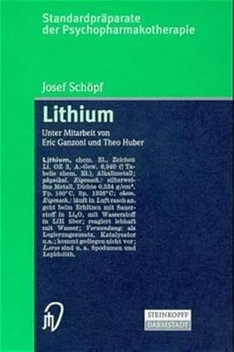 Imagen de archivo de Standardprparate der Psychopharmakotherapie. Lithium a la venta por medimops