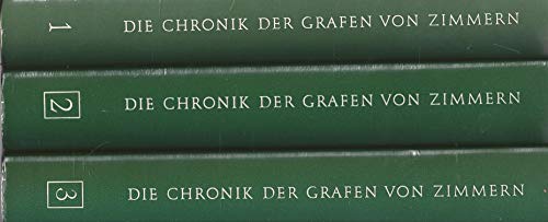 Beispielbild fr Die Chronik der Grafen von Zimmern: Handschriften 580 und 581 der Frstlich Frstenbergischen Hofbibliothek Donaueschingen Band 1 zum Verkauf von Kepler-Buchversand Huong Bach