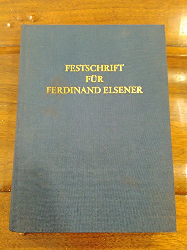 Stock image for Festschrift fr Ferdinand Elsener. Zum 65. Geburtstag for sale by medimops