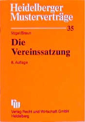 Beispielbild fr Heidelberger Mustervertrge, H.35, Die Vereinssatzung zum Verkauf von medimops