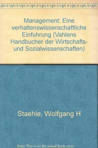 Beispielbild fr Management. Eine verhaltenswissenschaftliche Einfhrung. zum Verkauf von medimops