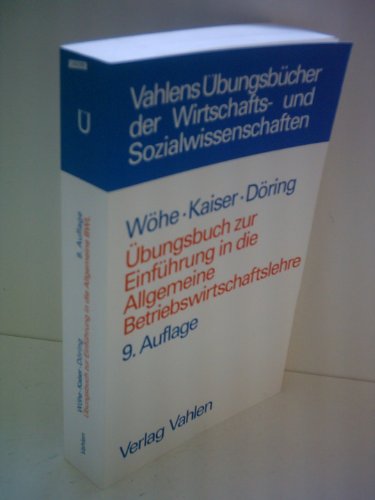 Beispielbild fr bungsbuch zur Einfhrung in die Allgemeine Betriebswirtschaftslehre zum Verkauf von medimops