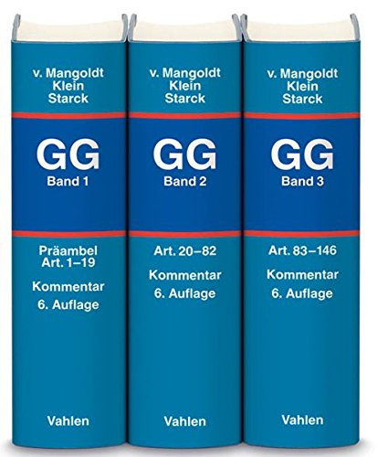 Kommentar zum Grundgesetz (3 Bände KOMPLETT) - Mangoldt, Hermann von, Friedrich Klein und Christian Starck