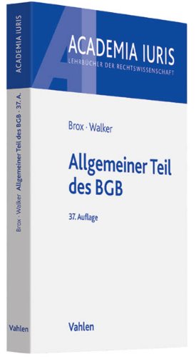 Stock image for Allgemeiner Teil des BGB for sale by medimops