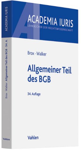 Stock image for Allgemeiner Teil des BGB for sale by medimops