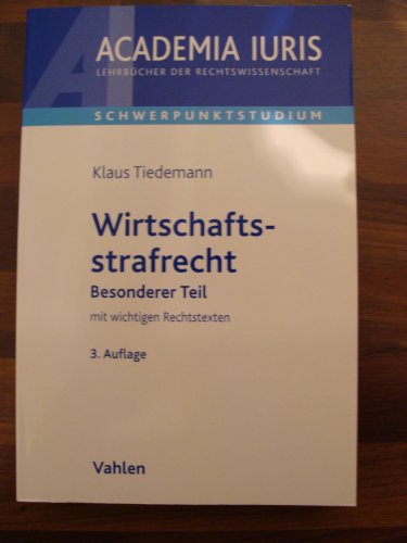 Wirtschaftsstrafrecht (9783800641529) by Unknown Author