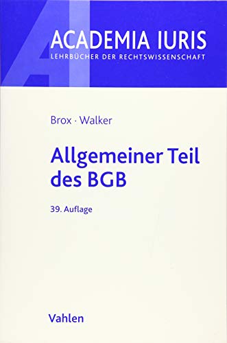 Stock image for Allgemeiner Teil des BGB (Academia Iuris) for sale by medimops