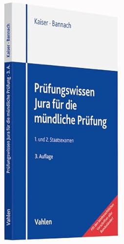 Beispielbild fr Prfungswissen Jura fr die mndliche Prfung: 1. und 2. Staatsexamen zum Verkauf von medimops