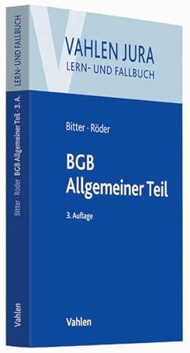 Stock image for BGB Allgemeiner Teil (Vahlen Jura/Lehr- und Fallbuch) for sale by medimops