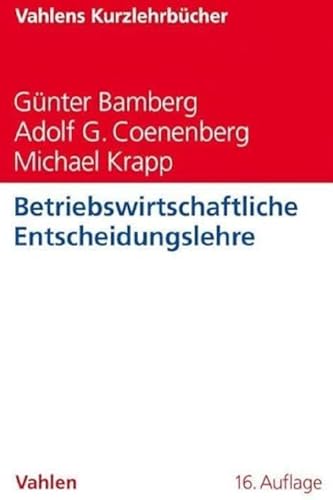 Stock image for Betriebswirtschaftliche Entscheidungslehre for sale by GreatBookPrices