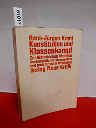 9783801503802: Konstitution und Klassenkampf: Schriften und Reden 1966-1970