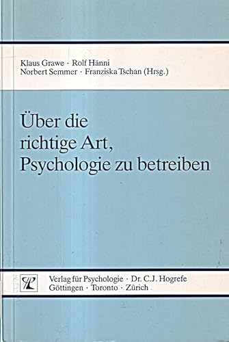 Imagen de archivo de ber die richtige Art, Psychologie zu betreiben a la venta por medimops