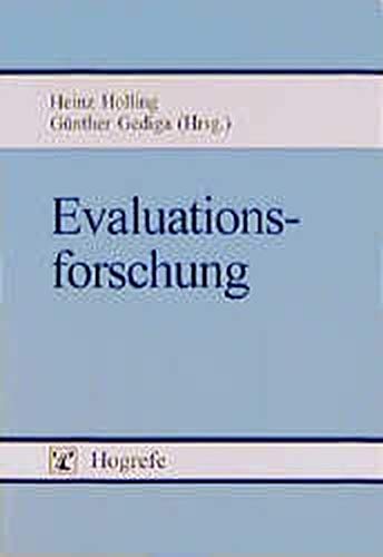 Evaluationsforschung. (9783801711733) by Holling, Heinz; Gediga, GÃ¼nther