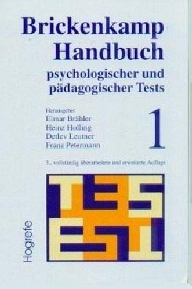 Brickenkamp Handbuch psychologischer und pÃ¤dagogischer Tests, 2 Bde., Bd.1 (9783801714406) by Brickenkamp, Rolf; BrÃ¤hler, Elmar; Holling, Heinz; Leutner, Detlev; Petermann, Franz
