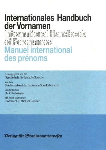 9783801956240: Internationales Handbuch der Vornamen