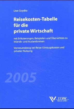 9783802111655: Reisekosten-Tabelle fr die private Wirtschaft