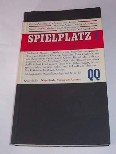 9783803100603: Spielplatz 1. Jahrbuch fr Theater 71/72