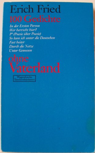 Beispielbild fr 100 Gedichte ohne Vaterland. zum Verkauf von Worpsweder Antiquariat
