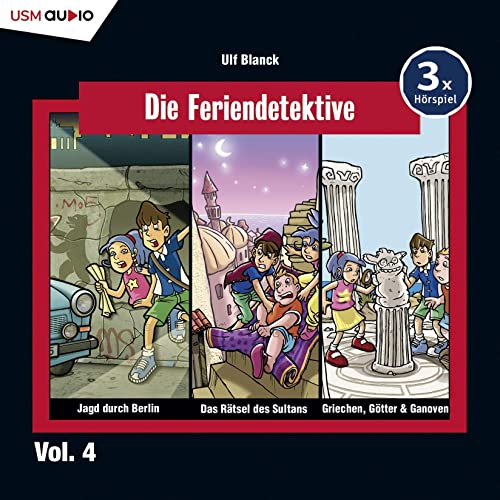 Beispielbild fr Die Feriendetektive 3-er Hrbox 4: 1. Jagd durch Berlin; 2. Die Rtsel des Sultans; 3. Griechen, Gtter und Ganoven zum Verkauf von medimops